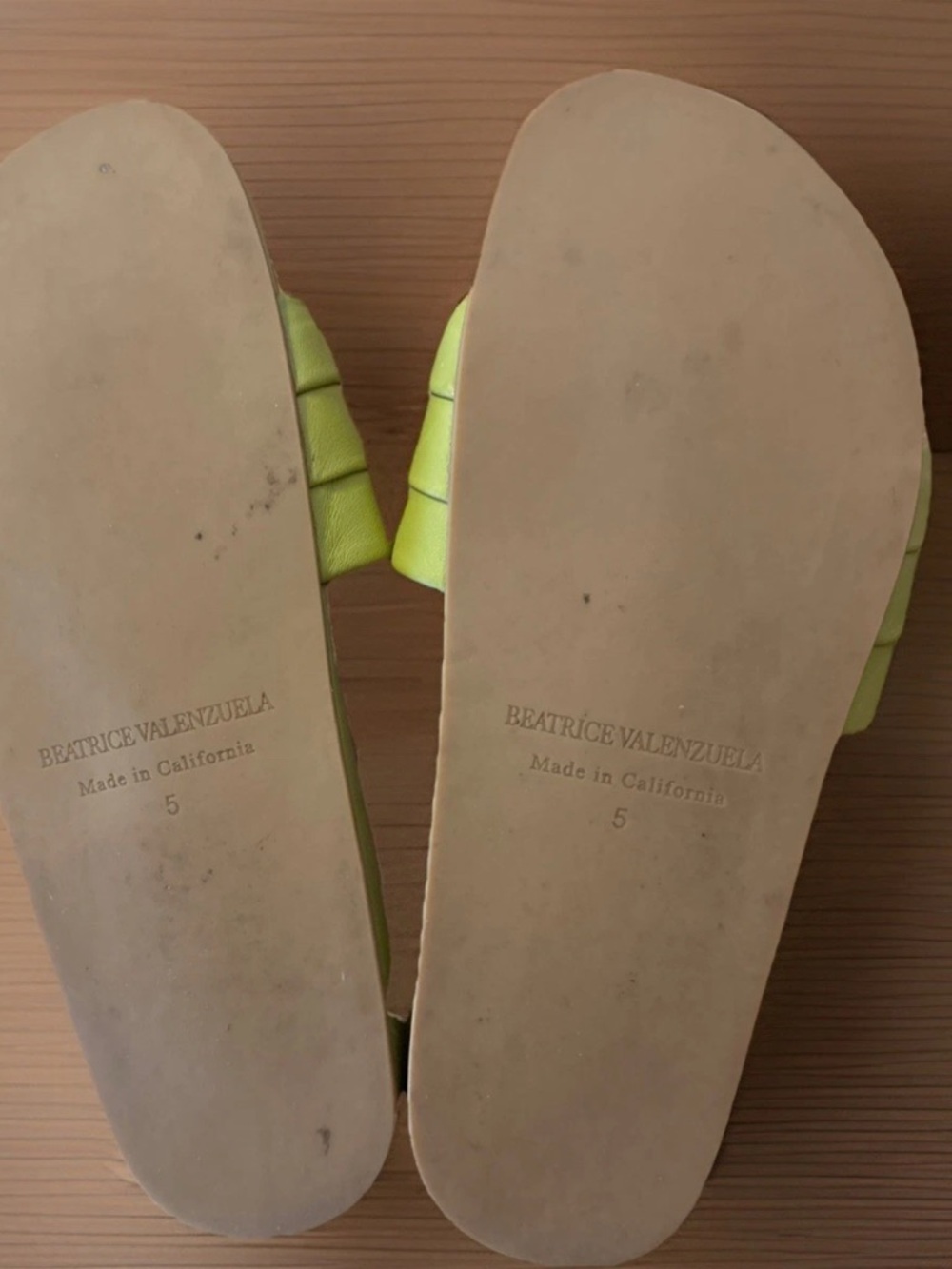 Beatrice Valenzuela Sandalia Monocolor Slide Sandals Green Leather - 5 - Picture 3 of 8